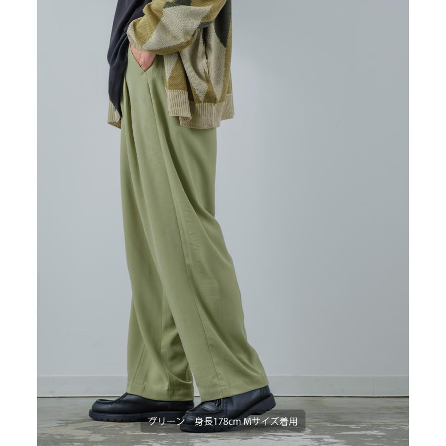 パステルカラー ワイド スラックスパンツ メンズ セットアップ対応 バルーンシルエット タック センタープレス イージーパンツ | improves | 05