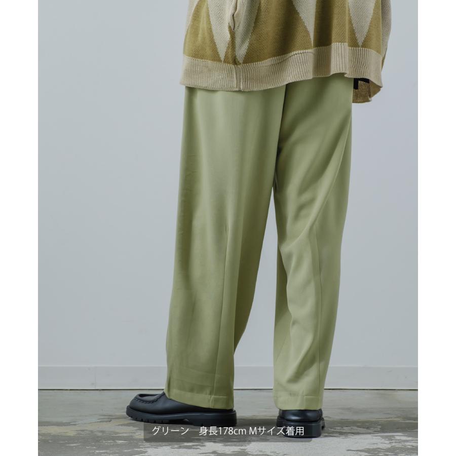 パステルカラー ワイド スラックスパンツ メンズ セットアップ対応 バルーンシルエット タック センタープレス イージーパンツ | improves | 06