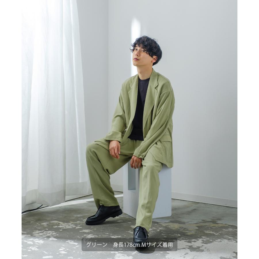 パステルカラー ワイド スラックスパンツ メンズ セットアップ対応 バルーンシルエット タック センタープレス イージーパンツ | improves | 07