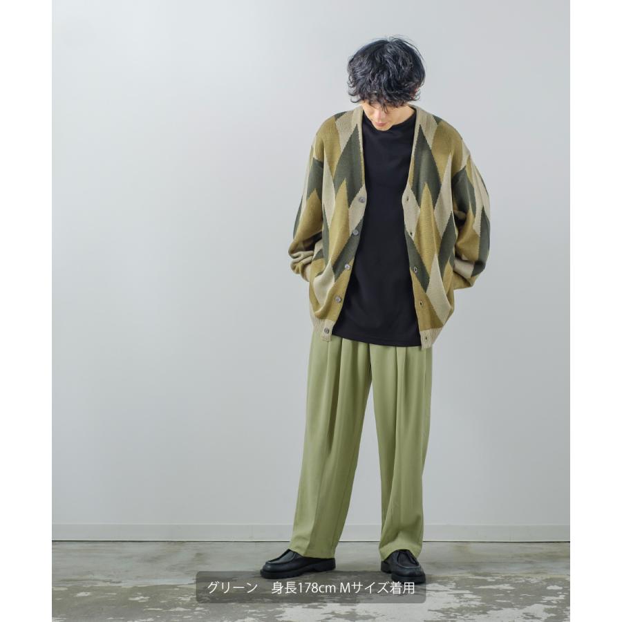 パステルカラー ワイド スラックスパンツ メンズ セットアップ対応 バルーンシルエット タック センタープレス イージーパンツ | improves | 08