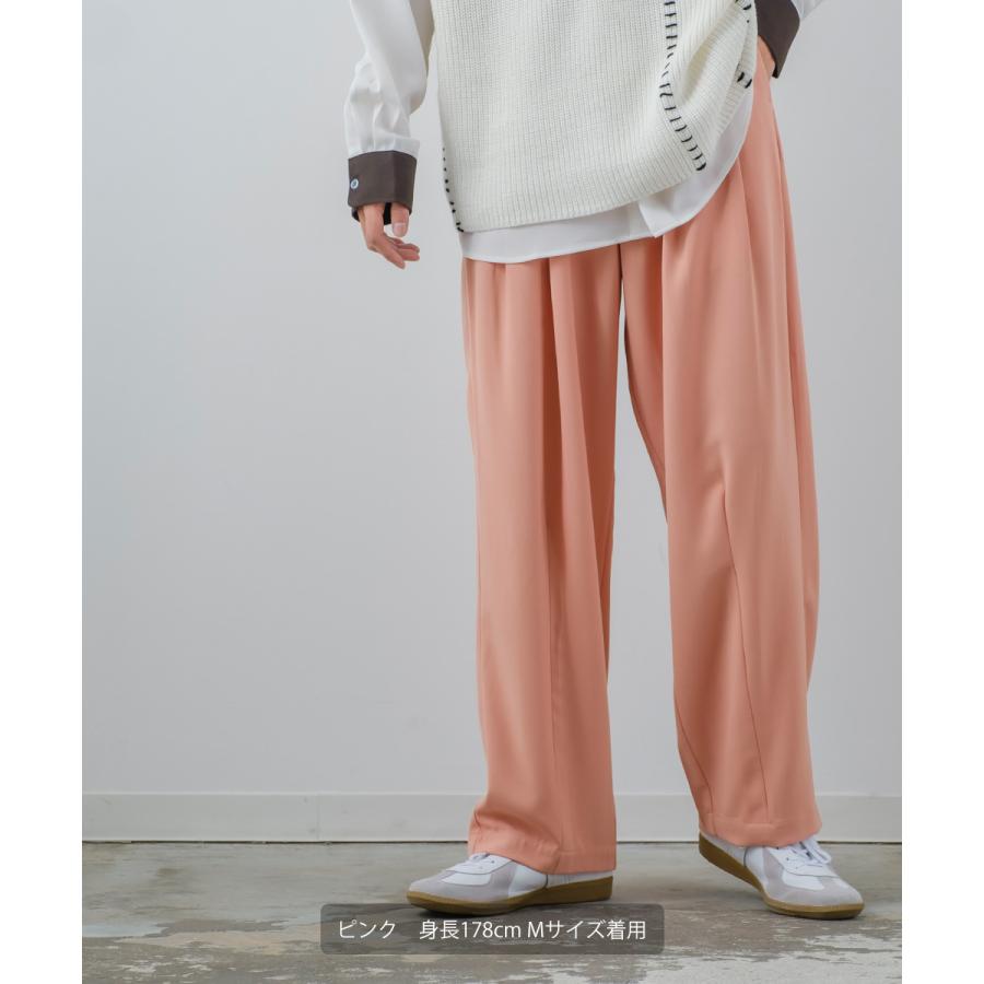 improves パステルカラー ワイド スラックスパンツ メンズ