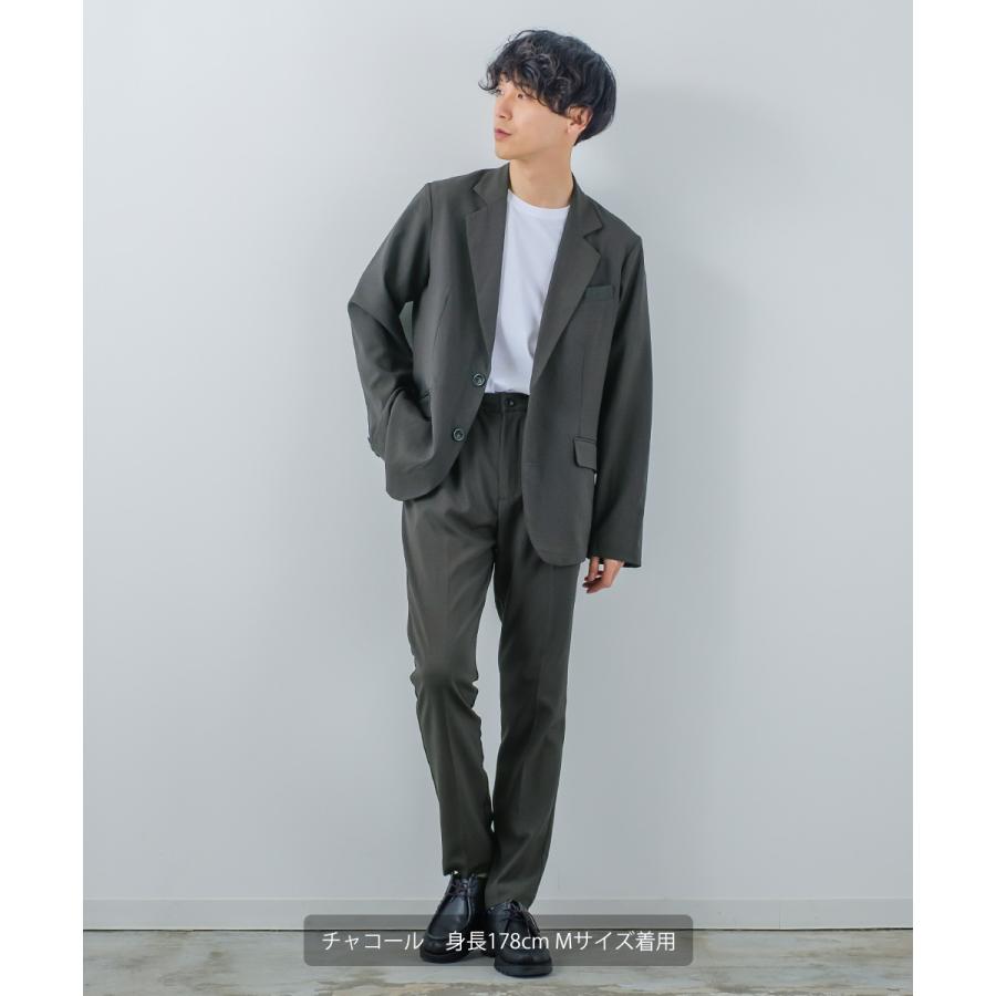 ナチュラルストレッチ テーラードジャケット メンズ セットアップ対応 2つボタン ビジカジ リモート会議 WEB会議 ベーシック シンプル カジュアル きれいめ | improves | 15