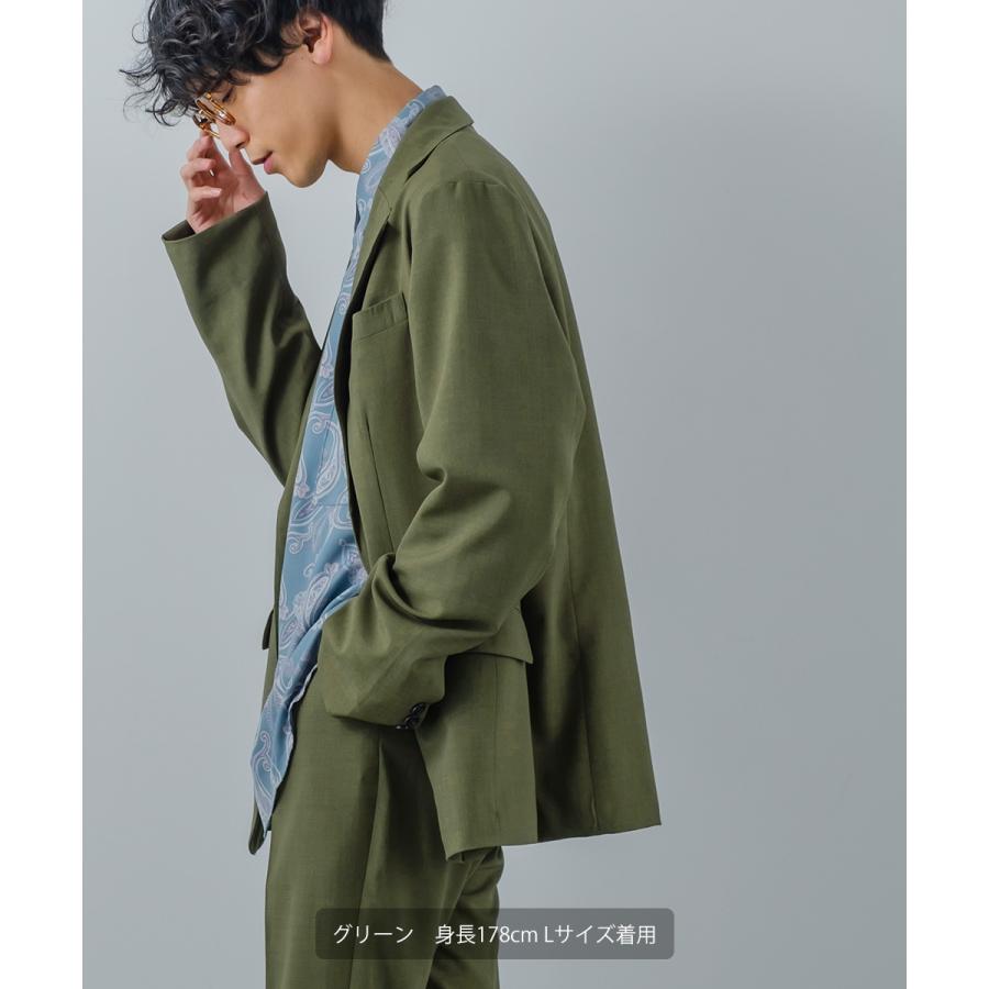 ナチュラルストレッチ テーラードジャケット メンズ セットアップ対応 2つボタン ビジカジ リモート会議 WEB会議 ベーシック シンプル カジュアル きれいめ | improves | 09