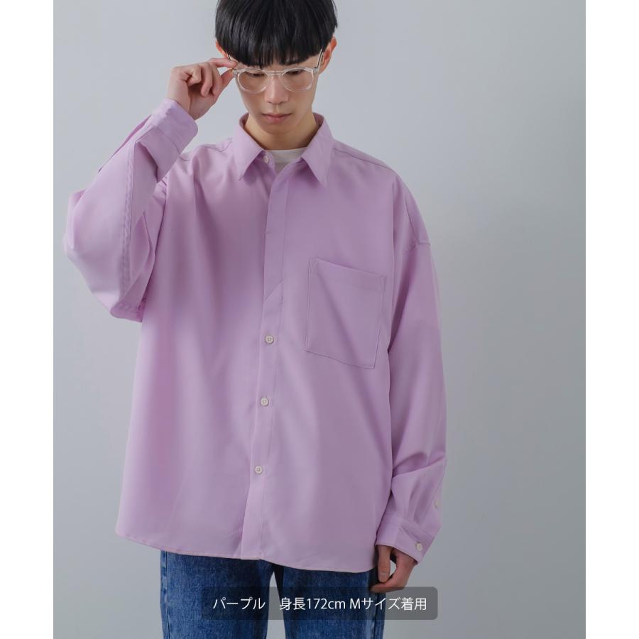 シャツ メンズ オーバーサイズ トレンチシャツ バックフライ シャツジャケット モード ベーシック トラッド シンプル カジュアル きれいめ ノームコア | improves | 10