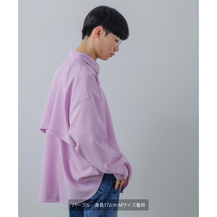 シャツ メンズ オーバーサイズ トレンチシャツ バックフライ シャツジャケット モード ベーシック トラッド シンプル カジュアル きれいめ ノームコア | improves | 11
