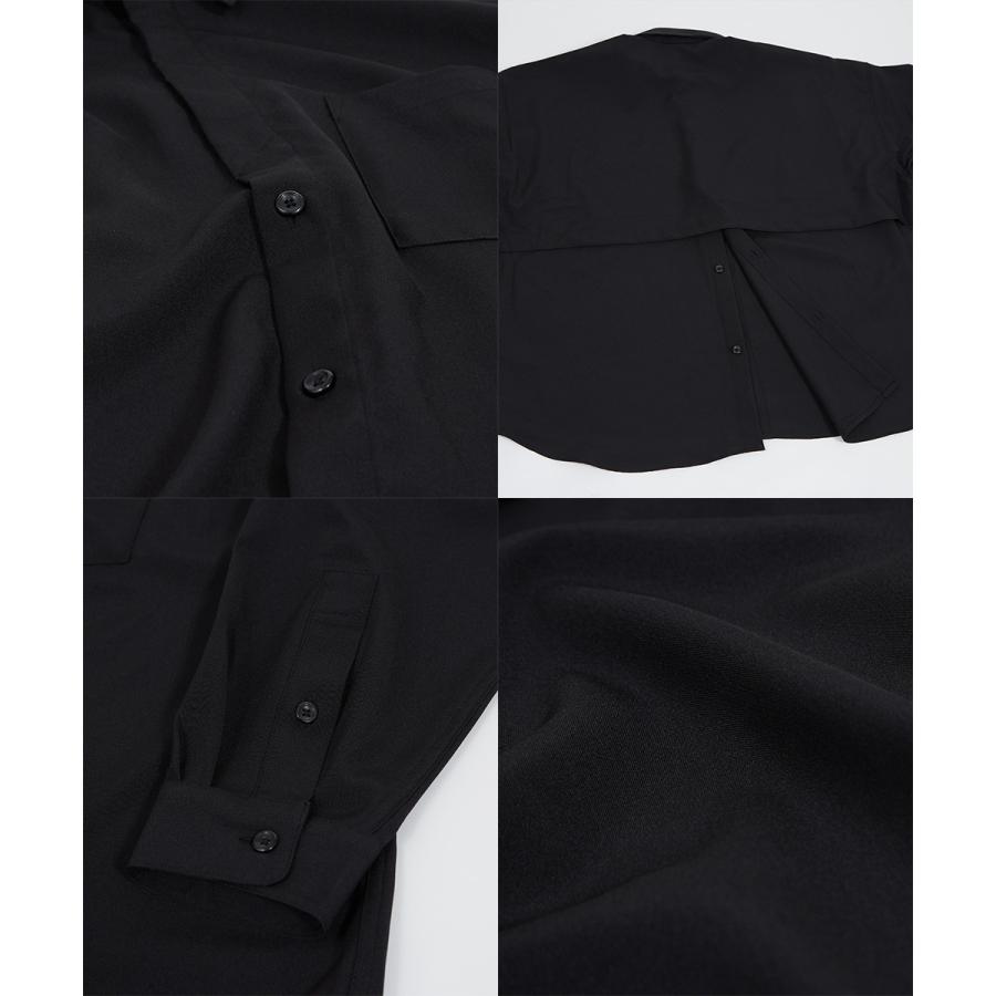 シャツ メンズ オーバーサイズ トレンチシャツ バックフライ シャツジャケット モード ベーシック トラッド シンプル カジュアル きれいめ ノームコア | improves | 19