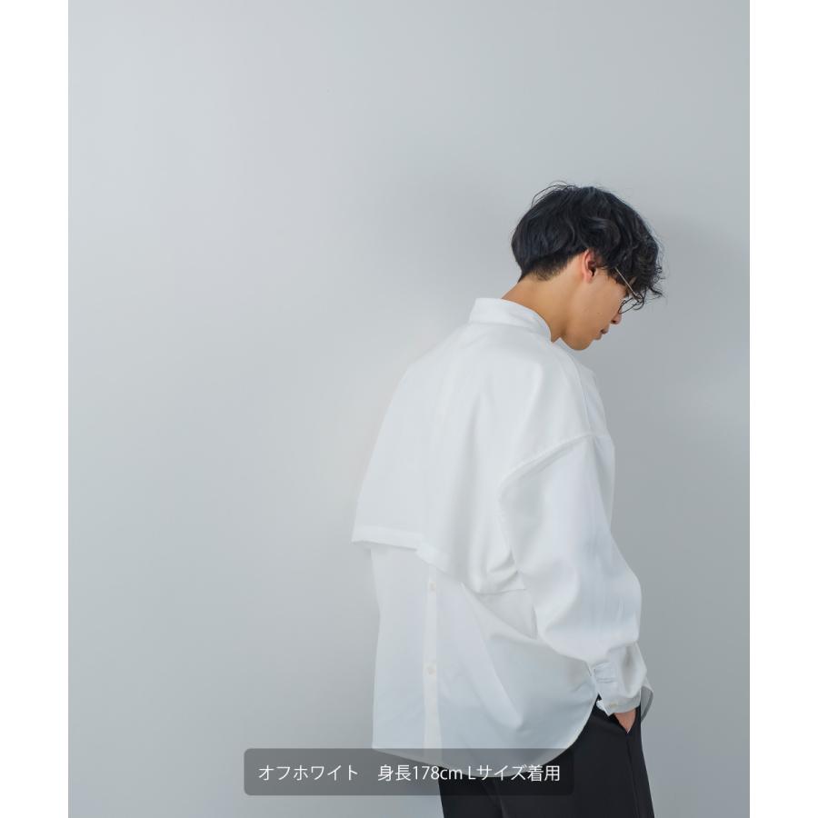 シャツ メンズ オーバーサイズ トレンチシャツ バックフライ シャツジャケット モード ベーシック トラッド シンプル カジュアル きれいめ ノームコア | improves | 05