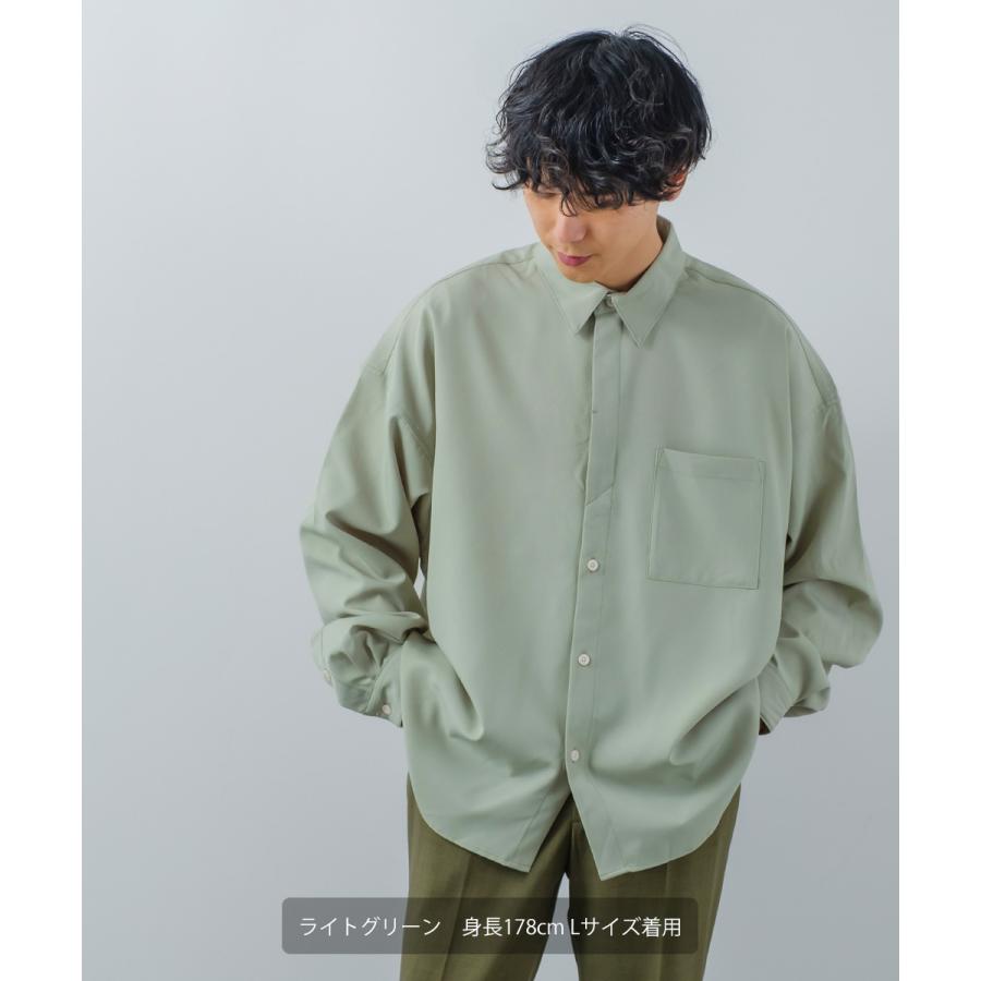 シャツ メンズ オーバーサイズ トレンチシャツ バックフライ シャツジャケット モード ベーシック トラッド シンプル カジュアル きれいめ ノームコア | improves | 06