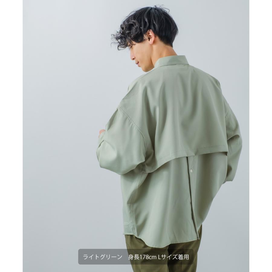 シャツ メンズ オーバーサイズ トレンチシャツ バックフライ シャツジャケット モード ベーシック トラッド シンプル カジュアル きれいめ ノームコア | improves | 08