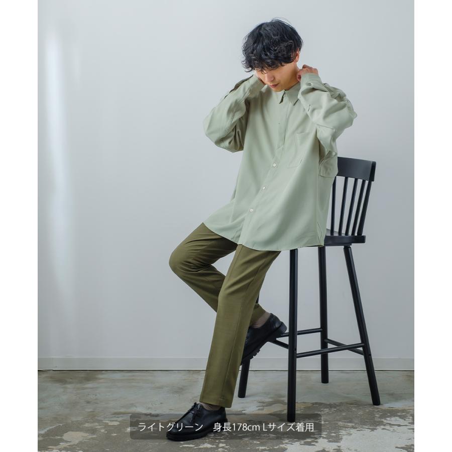 シャツ メンズ オーバーサイズ トレンチシャツ バックフライ シャツジャケット モード ベーシック トラッド シンプル カジュアル きれいめ ノームコア | improves | 09