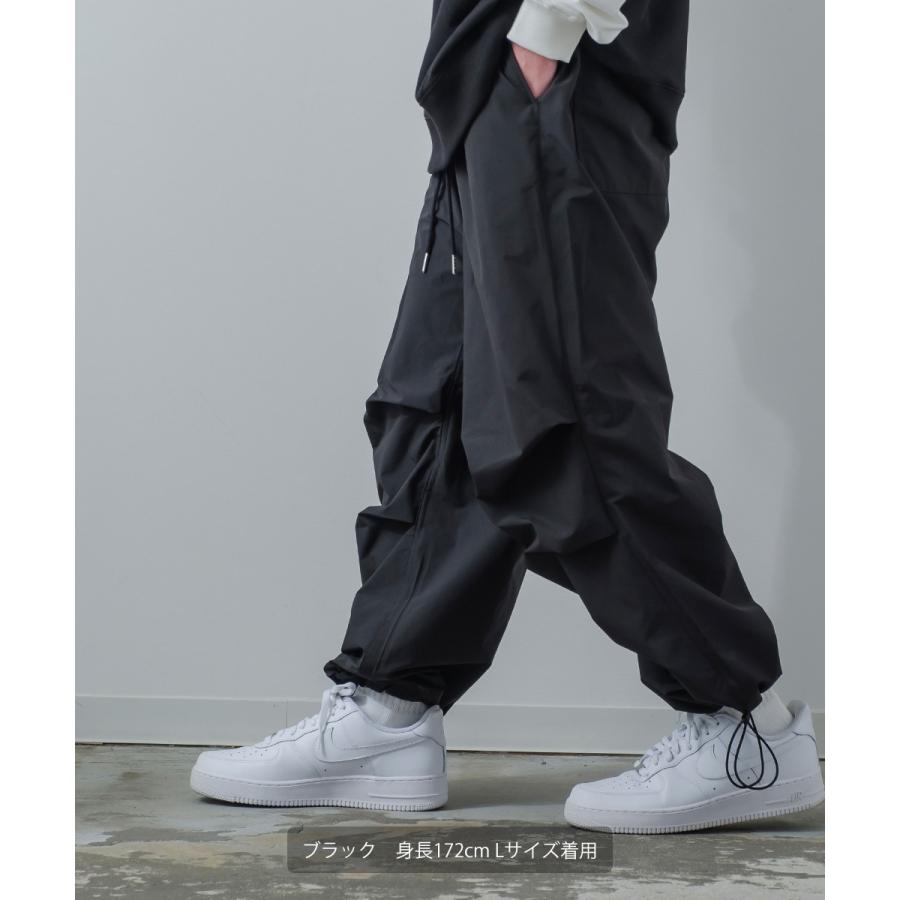 ポリナイロン ワイド ミリタリーパンツ メンズ スノーパンツ 軍パン アーミーパンツ 撥水 ツイル  タック レトロ ストリート 韓国ファッション | improves | 11