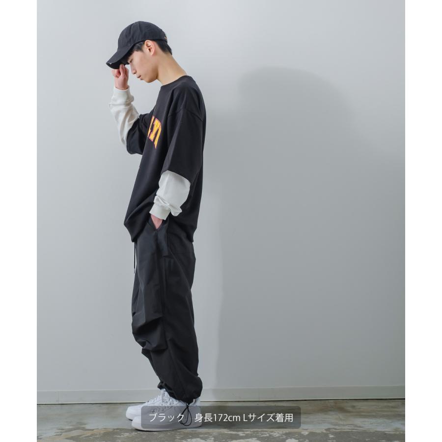 ポリナイロン ワイド ミリタリーパンツ メンズ スノーパンツ 軍パン アーミーパンツ 撥水 ツイル  タック レトロ ストリート 韓国ファッション | improves | 12