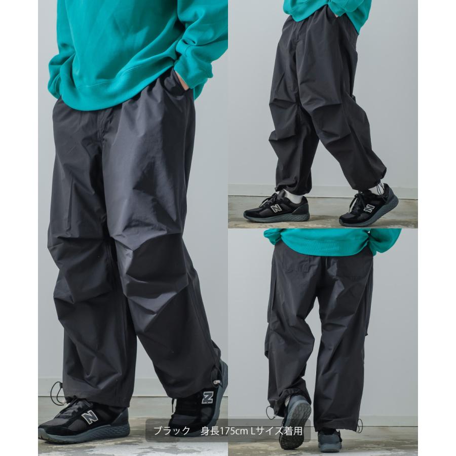 ポリナイロン ワイド ミリタリーパンツ メンズ スノーパンツ 軍パン アーミーパンツ 撥水 ツイル  タック レトロ ストリート 韓国ファッション | improves | 13