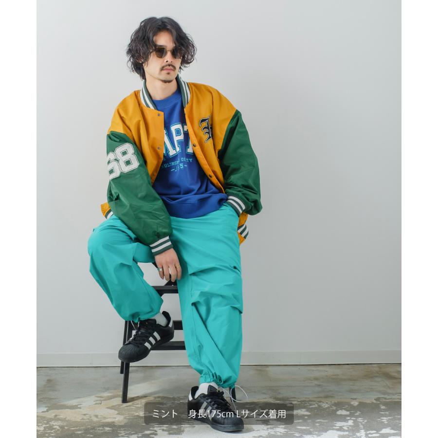 ポリナイロン ワイド ミリタリーパンツ メンズ スノーパンツ 軍パン アーミーパンツ 撥水 ツイル  タック レトロ ストリート 韓国ファッション | improves | 04