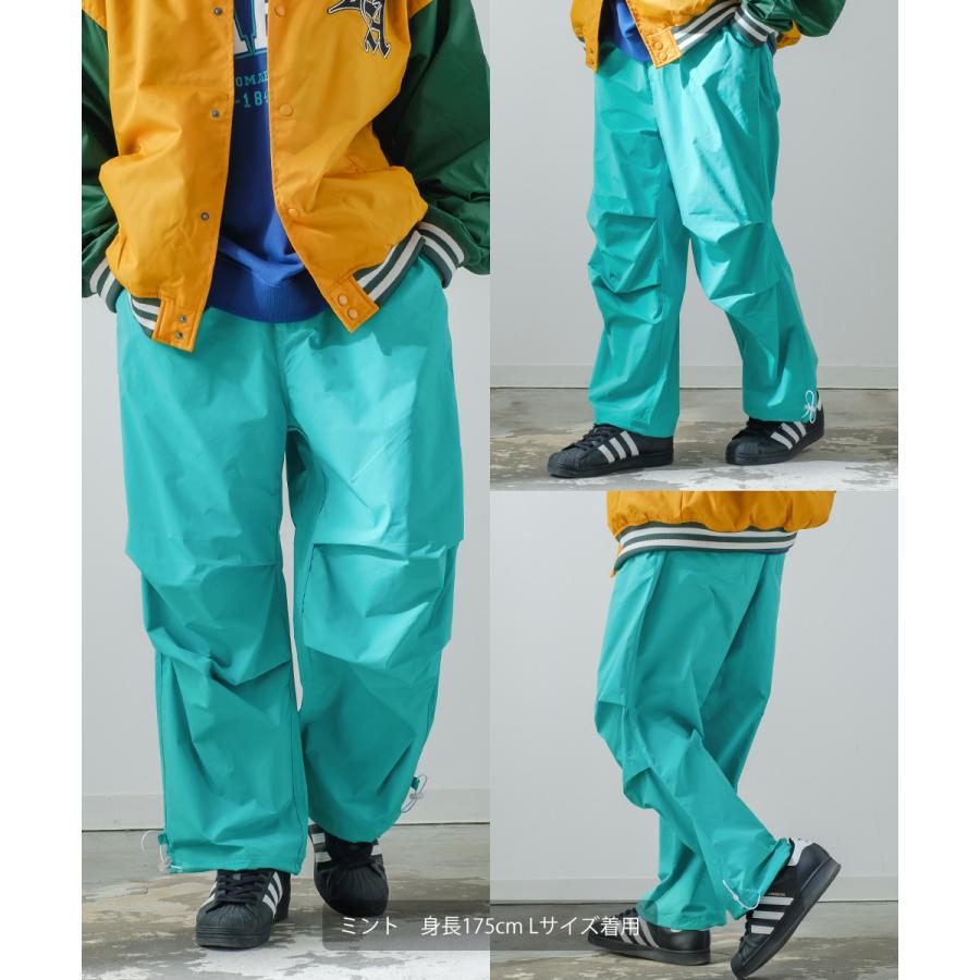 ポリナイロン ワイド ミリタリーパンツ メンズ スノーパンツ 軍パン アーミーパンツ 撥水 ツイル  タック レトロ ストリート 韓国ファッション | improves | 06