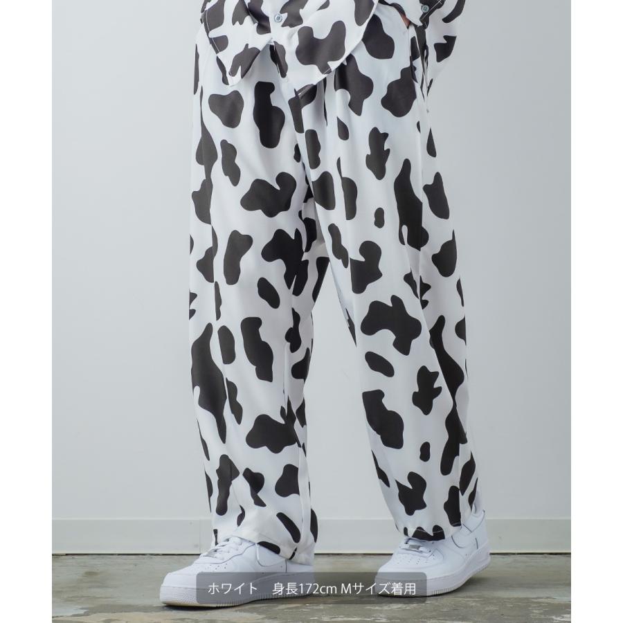 総柄 バルーンパンツ メンズ ラフィック アニマル柄 ワイドパンツ イージーパンツ ジョーゼット 総柄プリント とろみ素材 セットアップ対応 | improves | 10