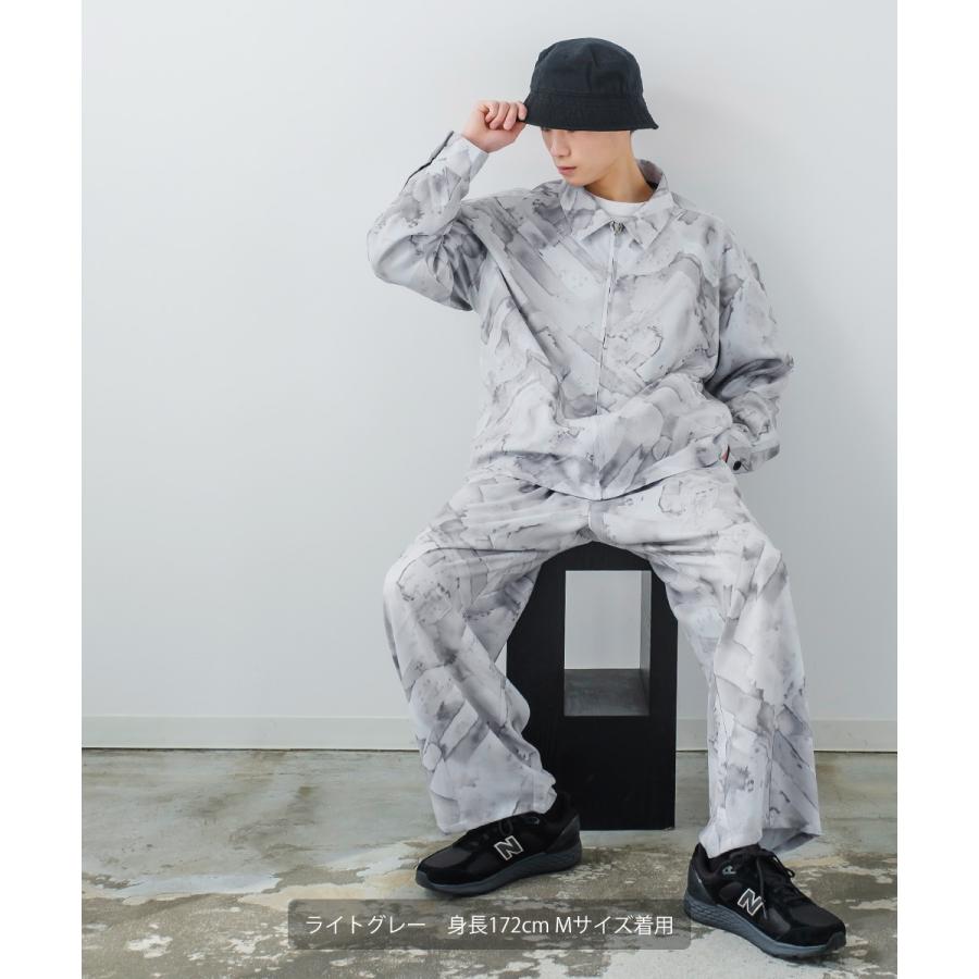 総柄 バルーンパンツ メンズ ラフィック アニマル柄 ワイドパンツ イージーパンツ ジョーゼット 総柄プリント とろみ素材 セットアップ対応 | improves | 13