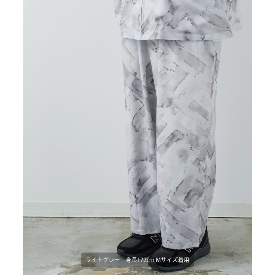 総柄 バルーンパンツ メンズ ラフィック アニマル柄 ワイドパンツ イージーパンツ ジョーゼット 総柄プリント とろみ素材 セットアップ対応 | improves | 05