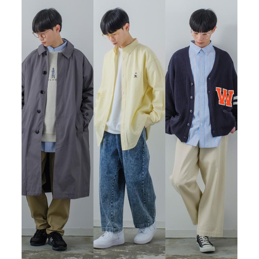 ワンポイント刺しゅう オックスシャツ メンズ 長袖 ストライプ ボタンダウン オーバーシャツ レギュラーシャツ きれいめ カジュアル モード 韓国ファッション |  | 23