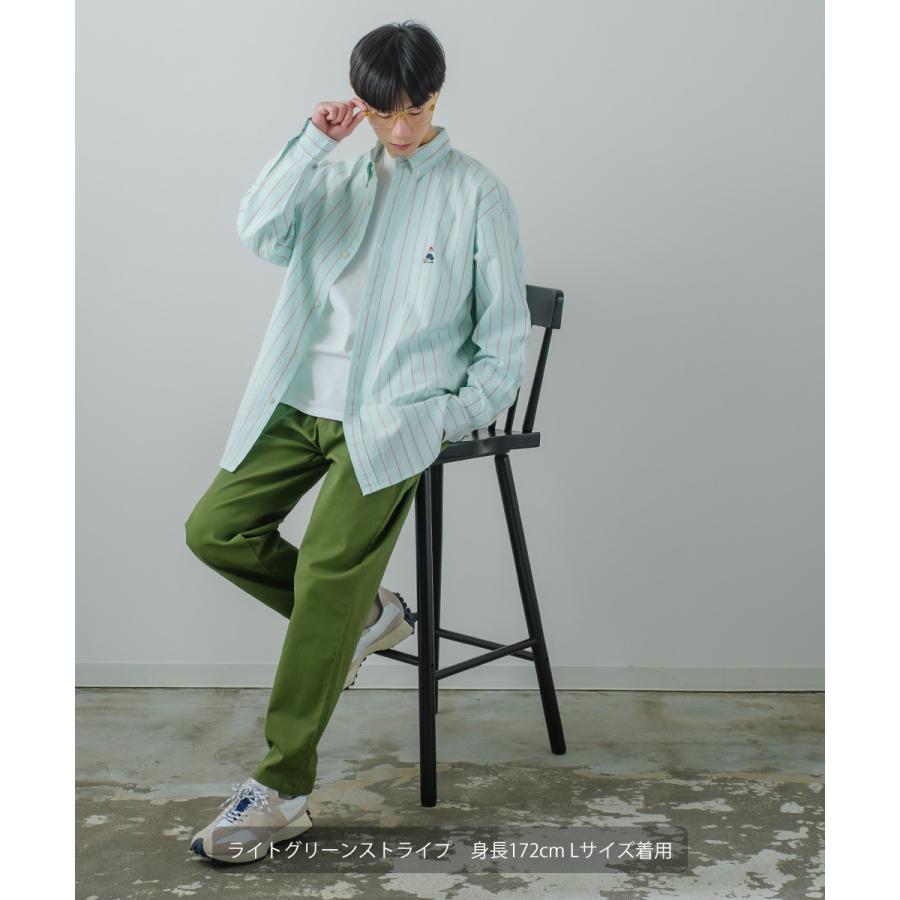 ワンポイント刺しゅう オックスシャツ メンズ 長袖 ストライプ ボタンダウン オーバーシャツ レギュラーシャツ きれいめ カジュアル モード 韓国ファッション |  | 26