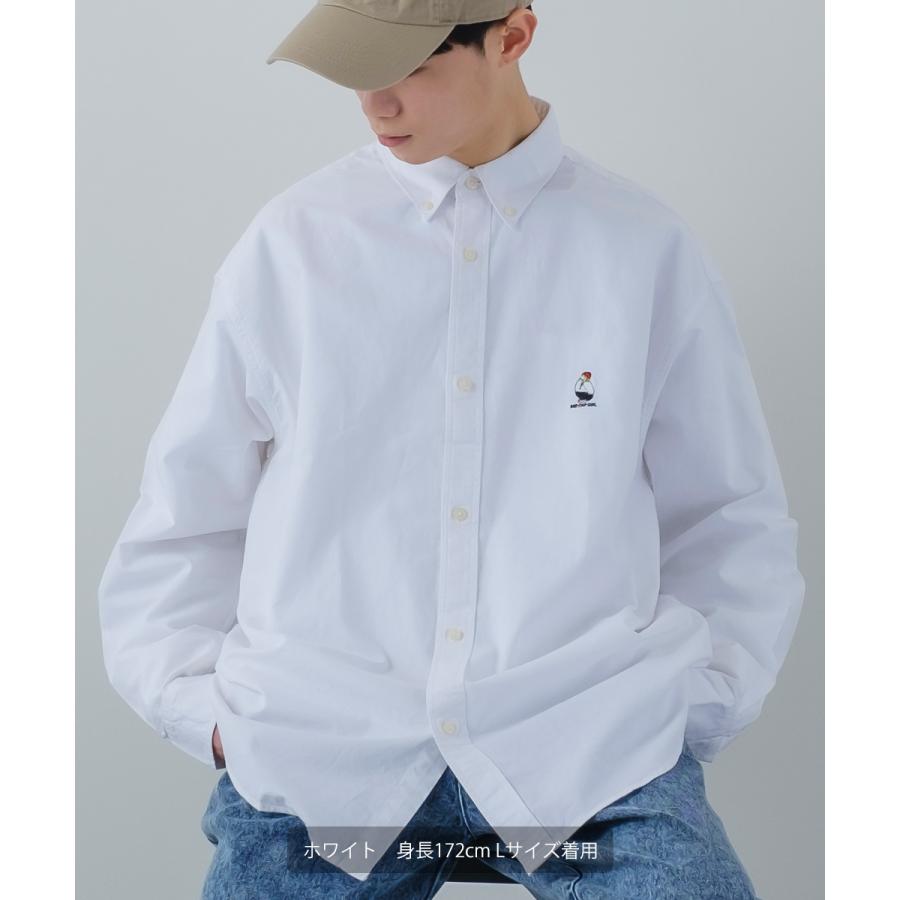 ワンポイント刺しゅう オックスシャツ メンズ 長袖 ストライプ ボタンダウン オーバーシャツ レギュラーシャツ きれいめ カジュアル モード 韓国ファッション |  | 10