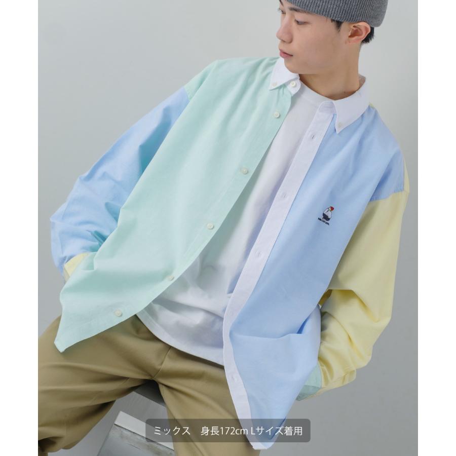 ワンポイント刺しゅう オックスシャツ メンズ 長袖 ストライプ ボタンダウン オーバーシャツ レギュラーシャツ きれいめ カジュアル モード 韓国ファッション |  | 15