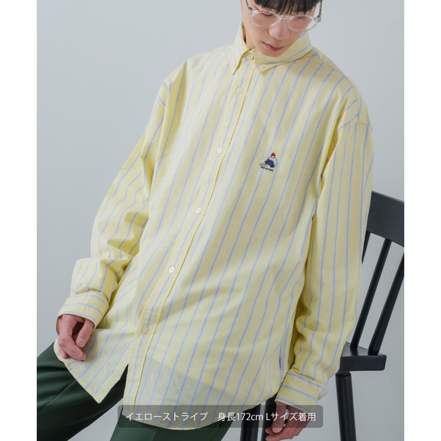 ワンポイント刺しゅう オックスシャツ メンズ 長袖 ストライプ ボタンダウン オーバーシャツ レギュラーシャツ きれいめ カジュアル モード 韓国ファッション |  | 17
