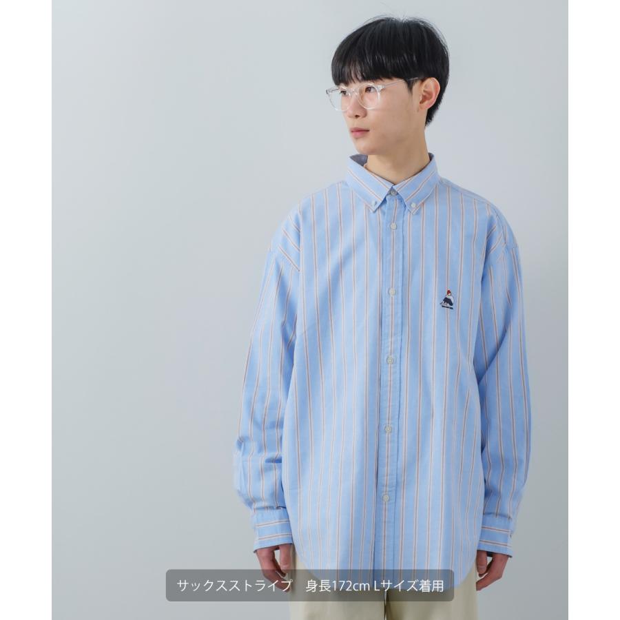 ワンポイント刺しゅう オックスシャツ メンズ 長袖 ストライプ ボタンダウン オーバーシャツ レギュラーシャツ きれいめ カジュアル モード 韓国ファッション |  | 18