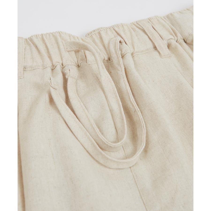 コットンリネン バルーンシルエット アンクルパンツ メンズ 綿麻混 ワイドパンツ イージーパンツ スラックス タックパンツ センタープレス ゆったり 大きい | improves | 18