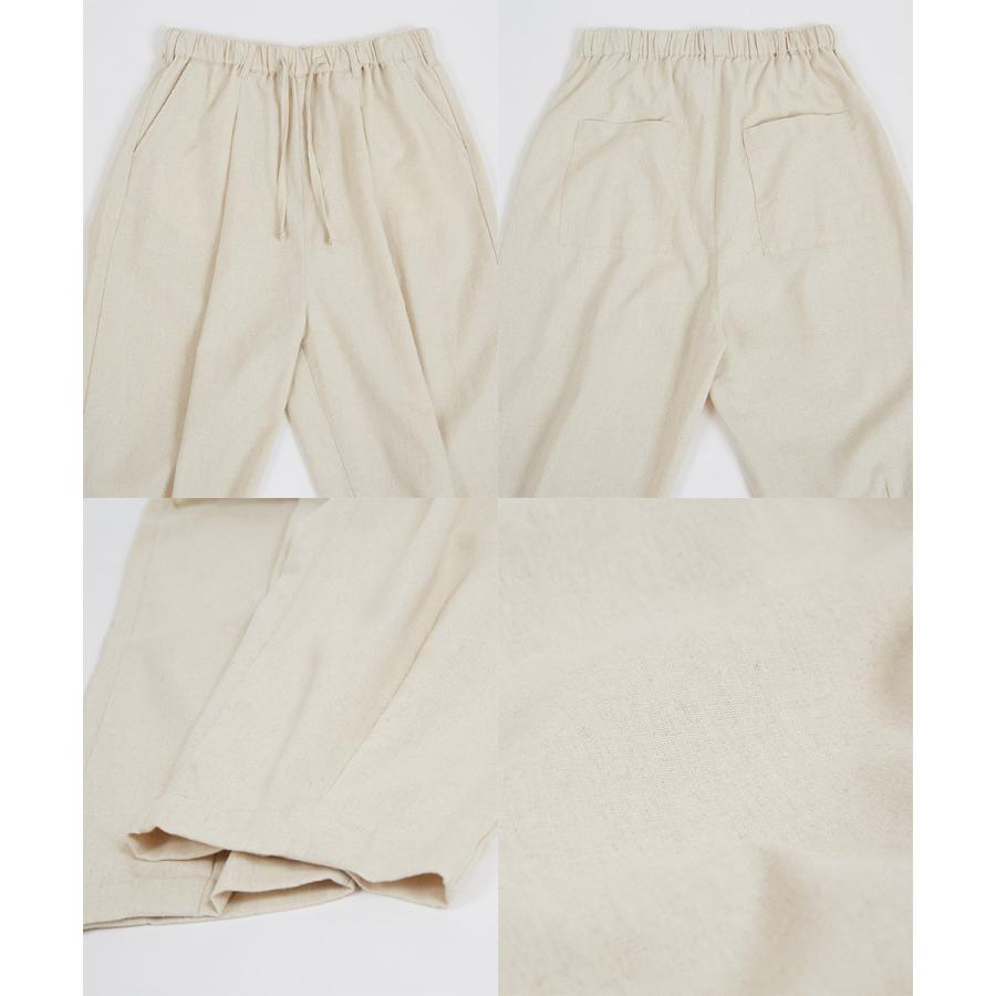 コットンリネン バルーンシルエット アンクルパンツ メンズ 綿麻混 ワイドパンツ イージーパンツ スラックス タックパンツ センタープレス ゆったり 大きい | improves | 19