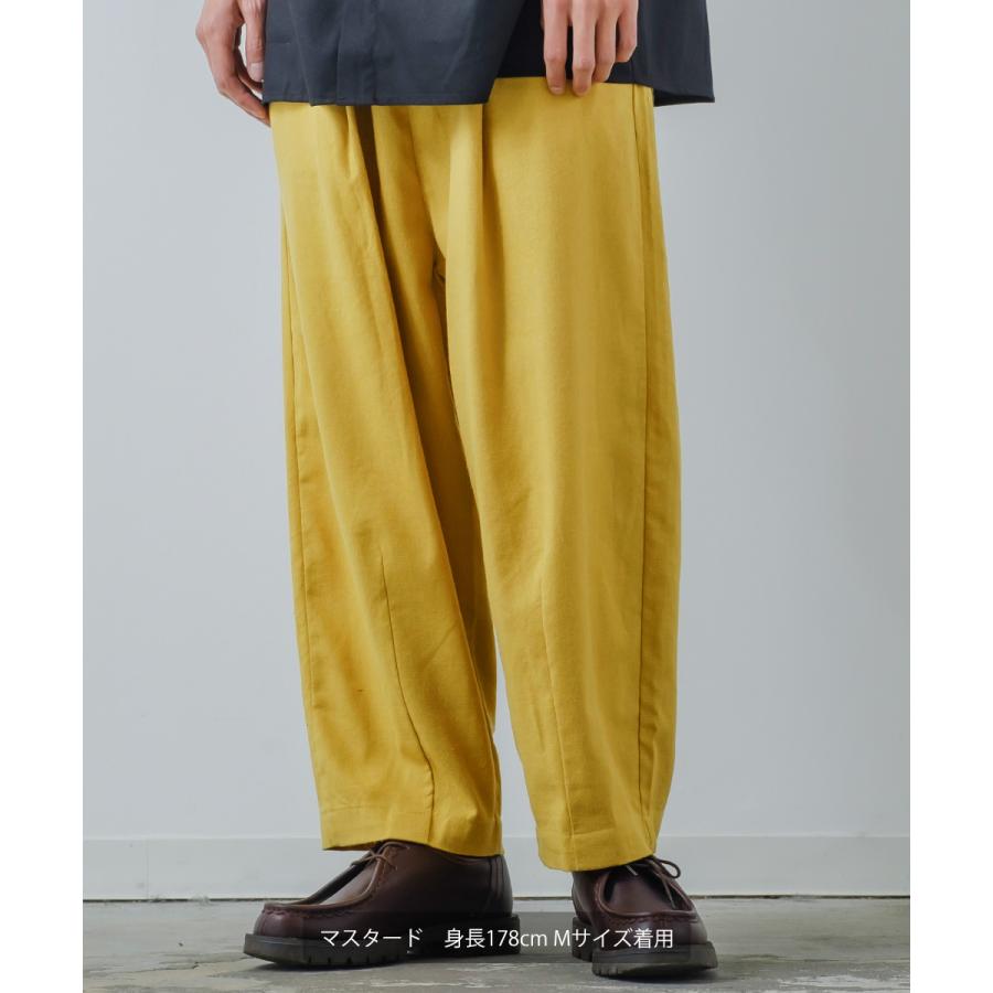 コットンリネン バルーンシルエット アンクルパンツ メンズ 綿麻混 ワイドパンツ イージーパンツ スラックス タックパンツ センタープレス ゆったり 大きい | improves | 06