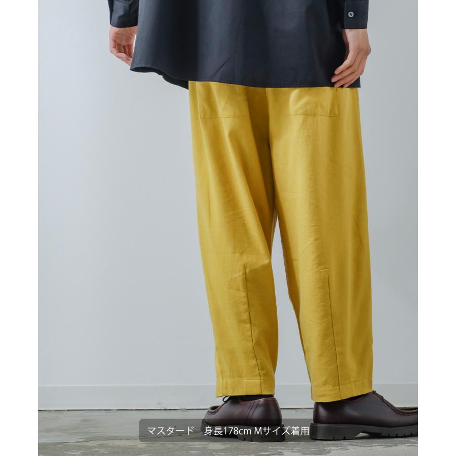 コットンリネン バルーンシルエット アンクルパンツ メンズ 綿麻混 ワイドパンツ イージーパンツ スラックス タックパンツ センタープレス ゆったり 大きい | improves | 08