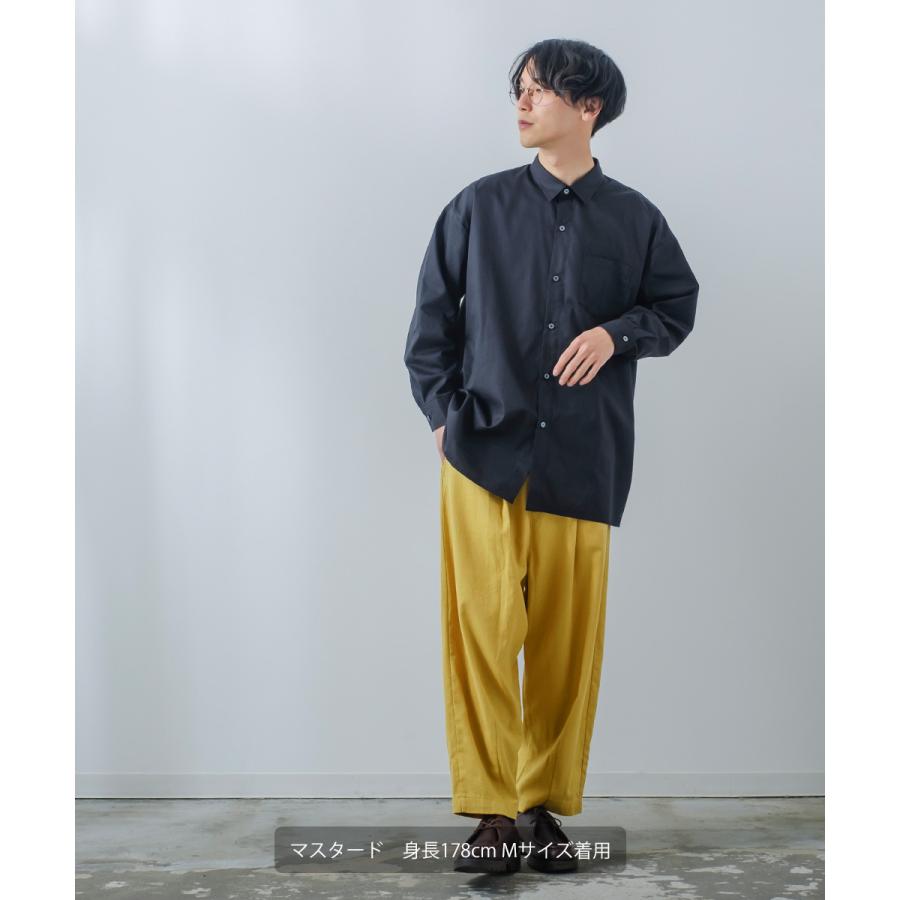 コットンリネン バルーンシルエット アンクルパンツ メンズ 綿麻混 ワイドパンツ イージーパンツ スラックス タックパンツ センタープレス ゆったり 大きい | improves | 09