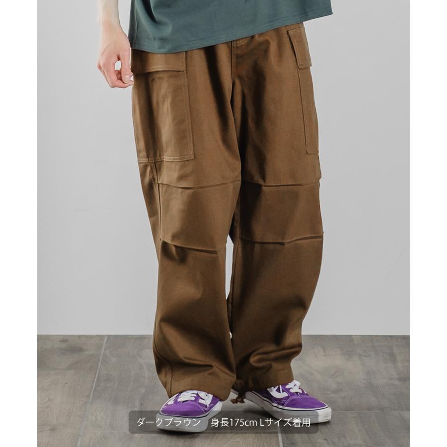 カーゴパンツ メンズ ワイド 綾織 ワークパンツ イージーパンツ ミリタリー 大きいサイズ ゆったり 韓国ファッション 古着系 ストリート カジュアル アメカジ | improves | 11