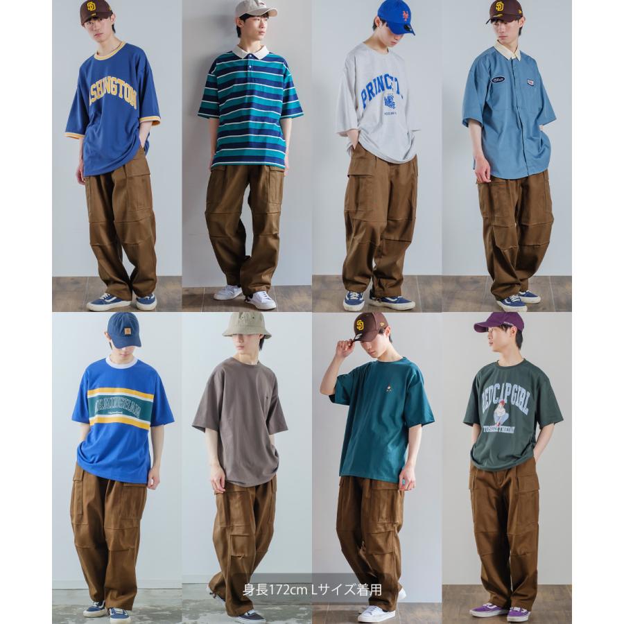 カーゴパンツ メンズ ワイド 綾織 ワークパンツ イージーパンツ ミリタリー 大きいサイズ ゆったり 韓国ファッション 古着系 ストリート カジュアル アメカジ | improves | 13