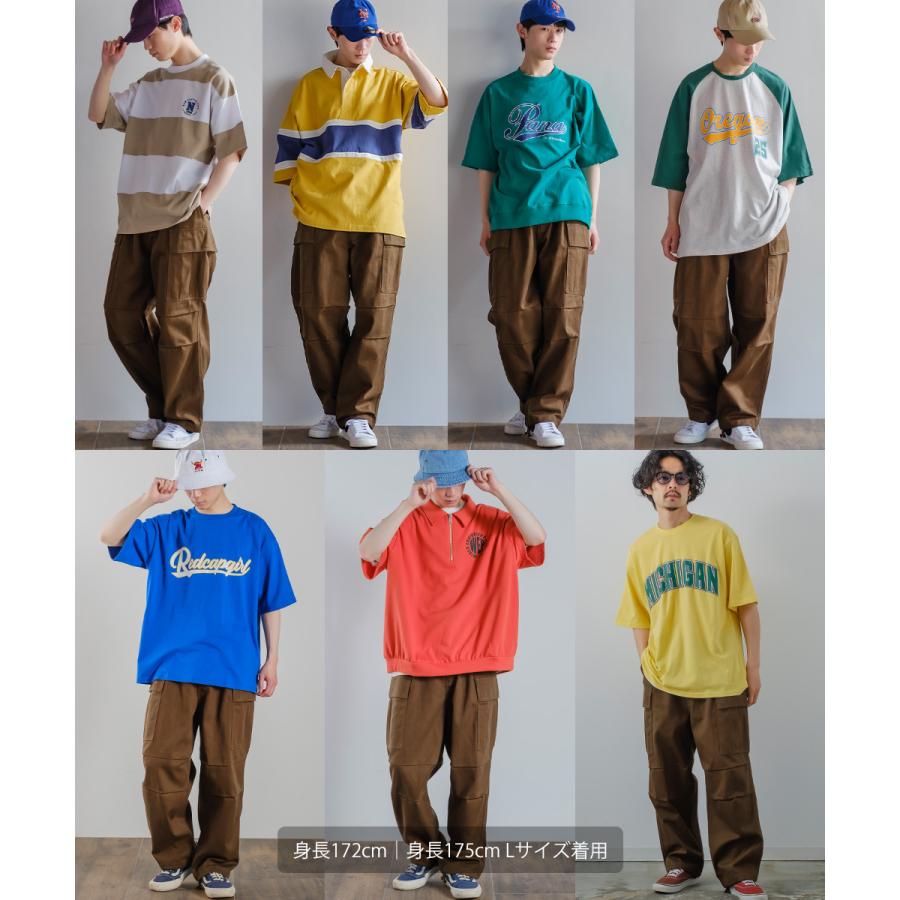 カーゴパンツ メンズ ワイド 綾織 ワークパンツ イージーパンツ ミリタリー 大きいサイズ ゆったり 韓国ファッション 古着系 ストリート カジュアル アメカジ | improves | 14