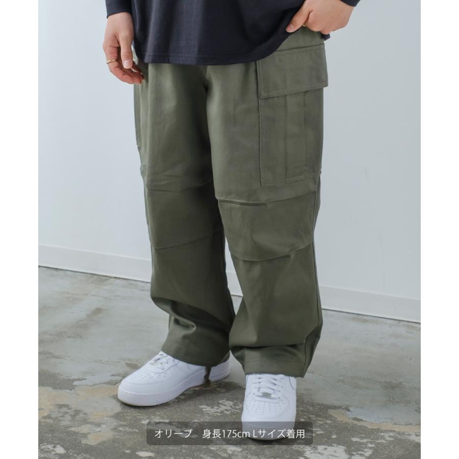 カーゴパンツ メンズ ワイド 綾織 ワークパンツ イージーパンツ ミリタリー 大きいサイズ ゆったり 韓国ファッション 古着系 ストリート カジュアル アメカジ | improves | 15