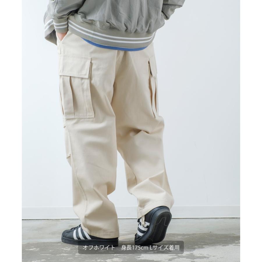カーゴパンツ メンズ ワイド 綾織 ワークパンツ イージーパンツ ミリタリー 大きいサイズ ゆったり 韓国ファッション 古着系 ストリート カジュアル アメカジ | improves | 02