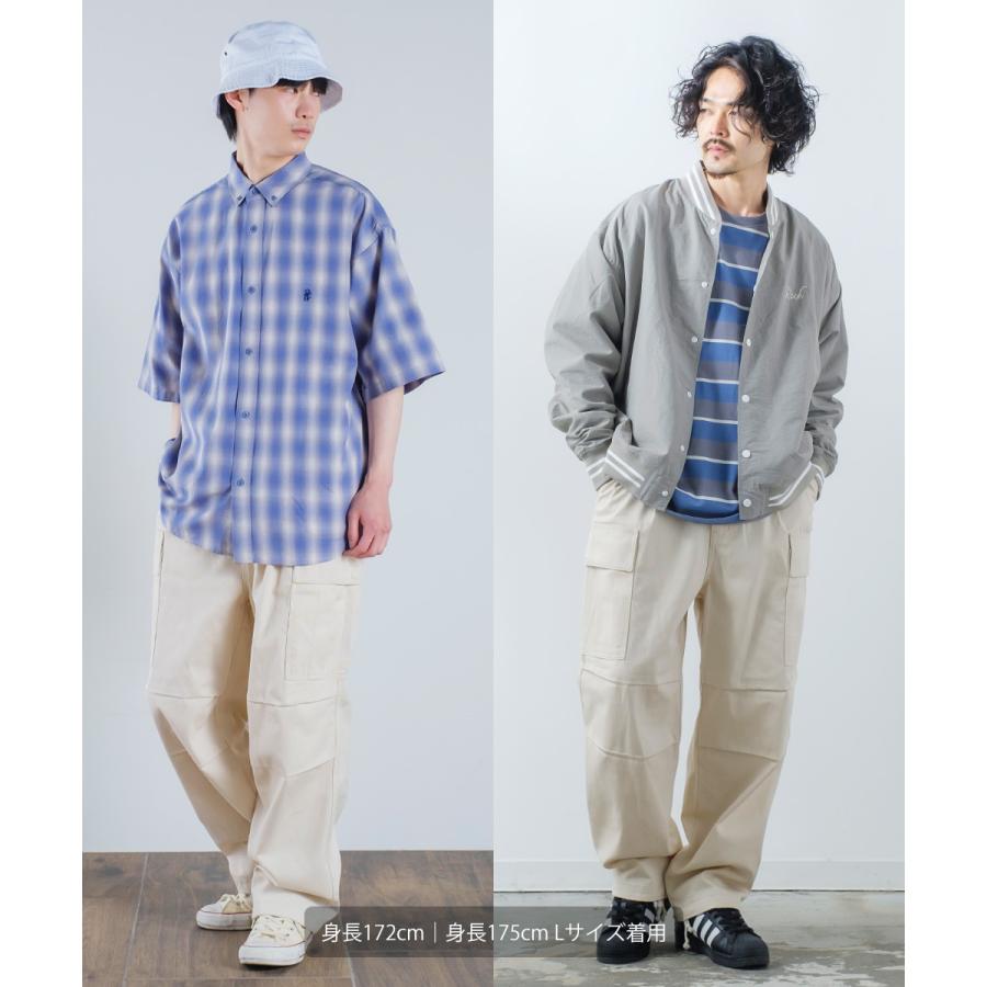 カーゴパンツ メンズ ワイド 綾織 ワークパンツ イージーパンツ ミリタリー 大きいサイズ ゆったり 韓国ファッション 古着系 ストリート カジュアル アメカジ | improves | 03