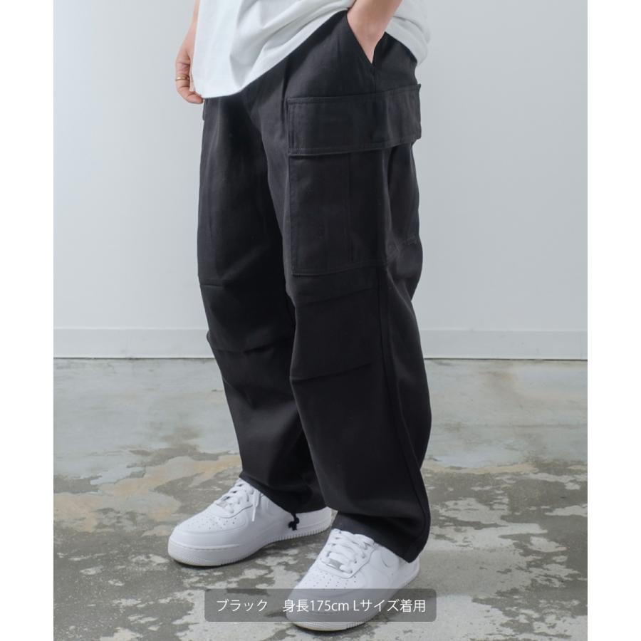 カーゴパンツ メンズ ワイド 綾織 ワークパンツ イージーパンツ ミリタリー 大きいサイズ ゆったり 韓国ファッション 古着系 ストリート カジュアル アメカジ | improves | 05