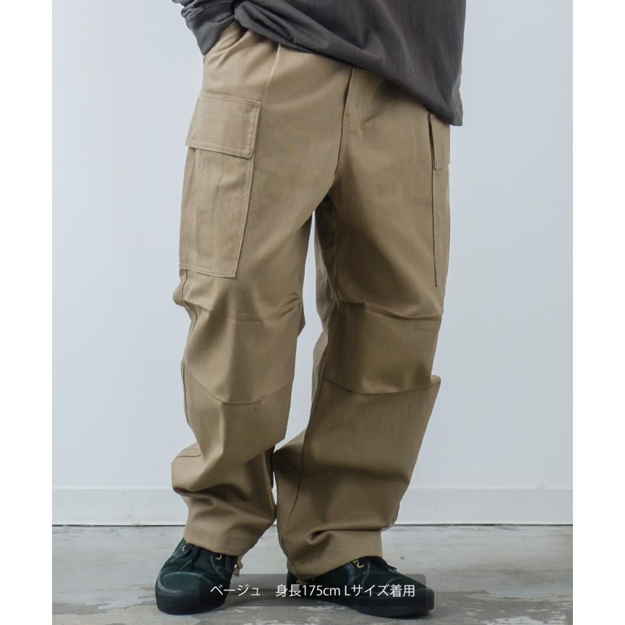 カーゴパンツ メンズ ワイド 綾織 ワークパンツ イージーパンツ ミリタリー 大きいサイズ ゆったり 韓国ファッション 古着系 ストリート カジュアル アメカジ | improves | 08