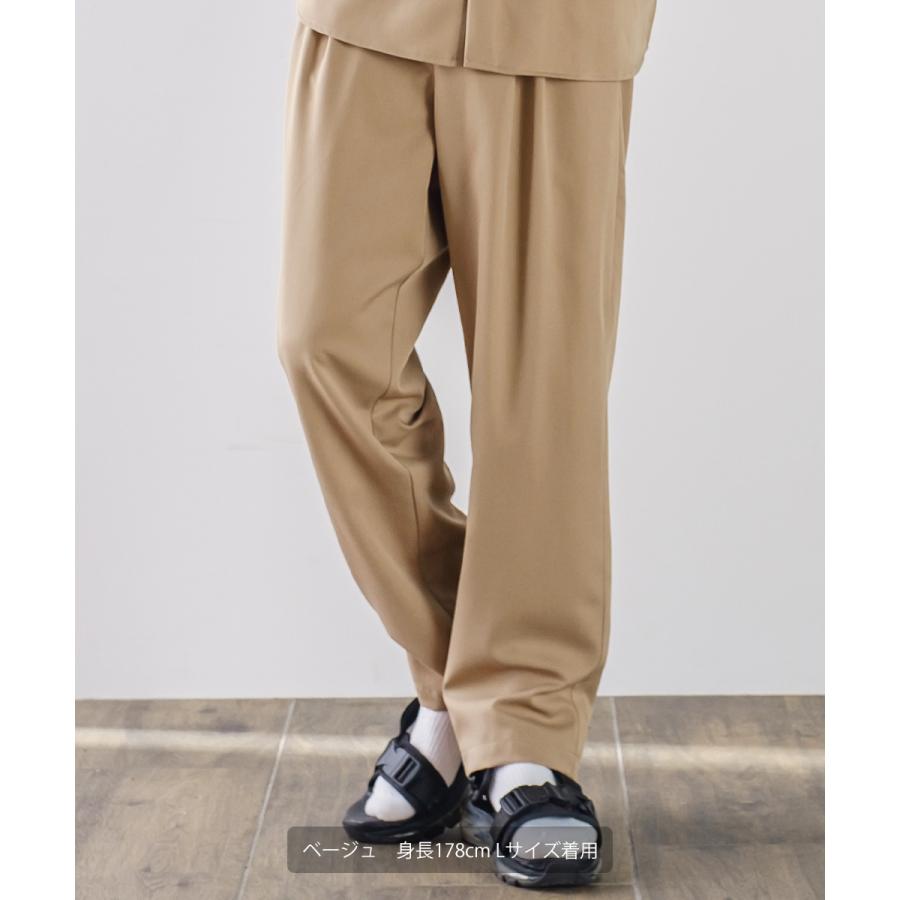 テーパードパンツ メンズ メロー 2タック ワイドパンツ ラグジュアリー スラックス とろみ 大きいサイズ ゆったり 韓国ファッション きれいめ カジュアル モード | improves | 10