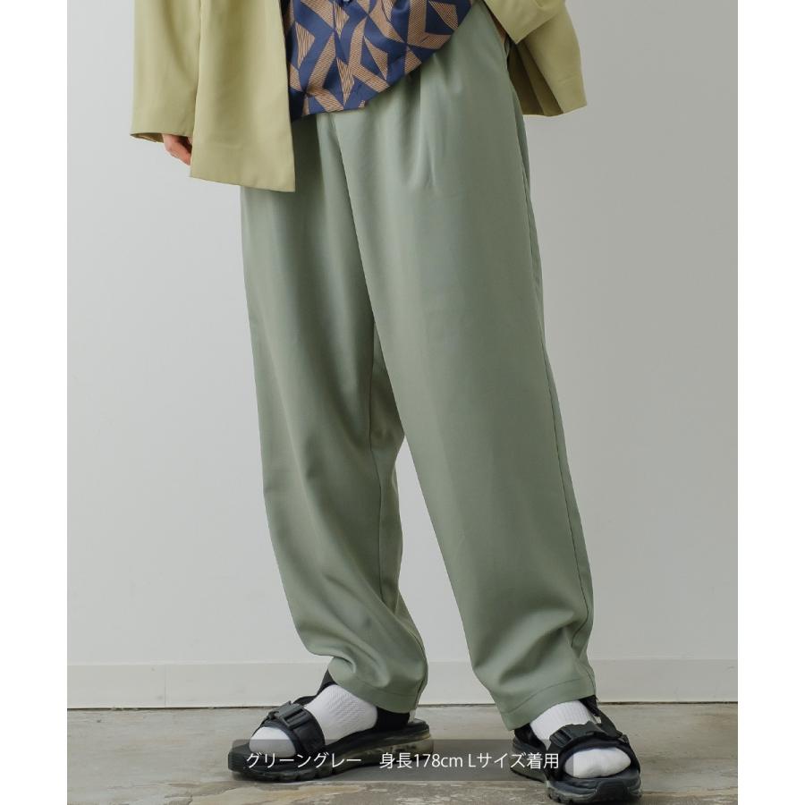 テーパードパンツ メンズ メロー 2タック ワイドパンツ ラグジュアリー スラックス とろみ 大きいサイズ ゆったり 韓国ファッション きれいめ カジュアル モード | improves | 12