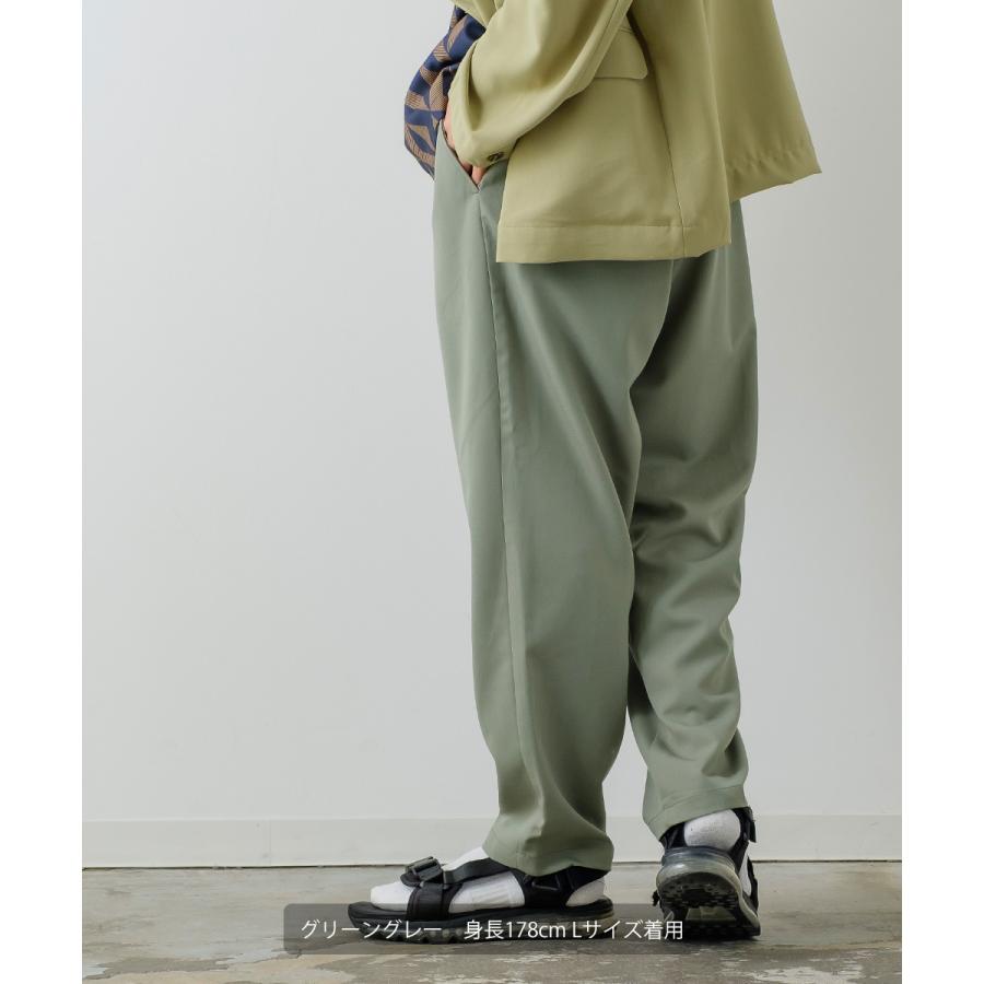 テーパードパンツ メンズ メロー 2タック ワイドパンツ ラグジュアリー スラックス とろみ 大きいサイズ ゆったり 韓国ファッション きれいめ カジュアル モード | improves | 13
