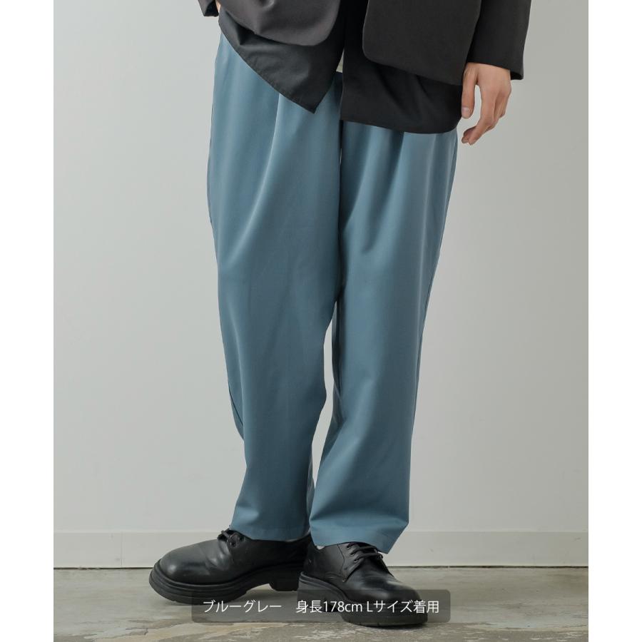 テーパードパンツ メンズ メロー 2タック ワイドパンツ ラグジュアリー スラックス とろみ 大きいサイズ ゆったり 韓国ファッション きれいめ カジュアル モード | improves | 14