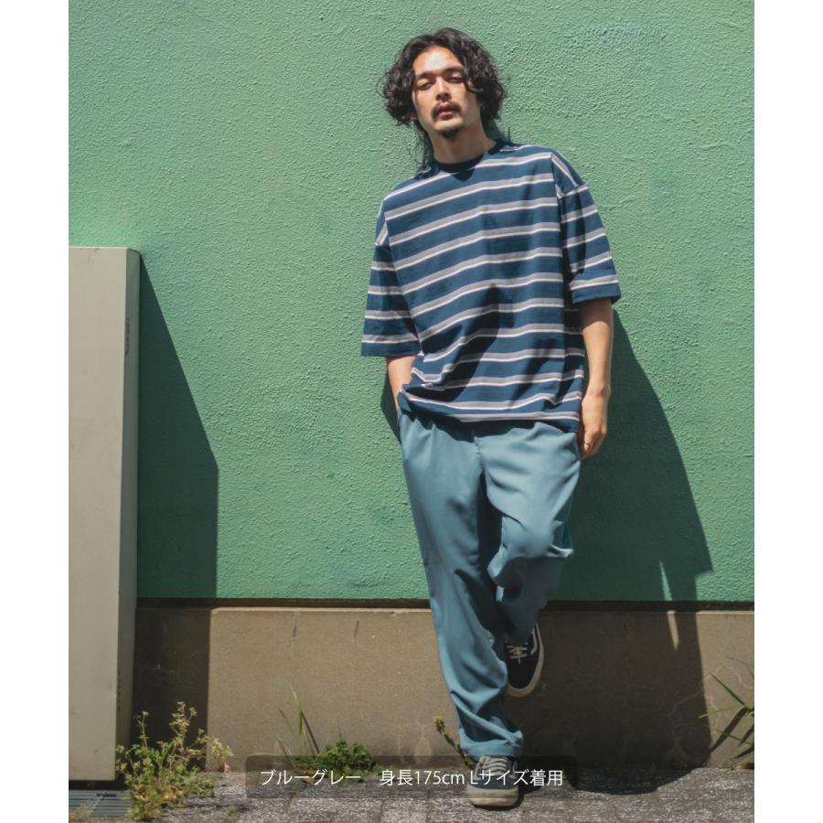 テーパードパンツ メンズ メロー 2タック ワイドパンツ ラグジュアリー スラックス とろみ 大きいサイズ ゆったり 韓国ファッション きれいめ カジュアル モード | improves | 16