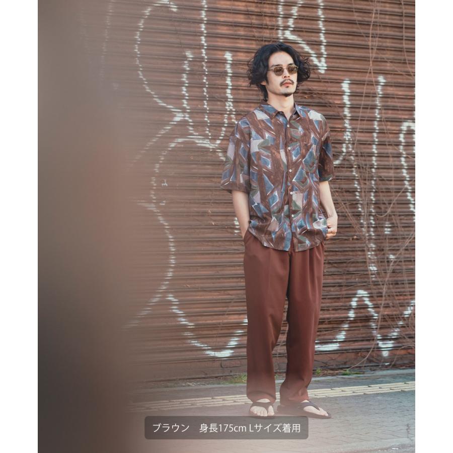 テーパードパンツ メンズ メロー 2タック ワイドパンツ ラグジュアリー スラックス とろみ 大きいサイズ ゆったり 韓国ファッション きれいめ カジュアル モード | improves | 04