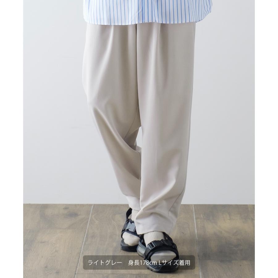 テーパードパンツ メンズ メロー 2タック ワイドパンツ ラグジュアリー スラックス とろみ 大きいサイズ ゆったり 韓国ファッション きれいめ カジュアル モード | improves | 05