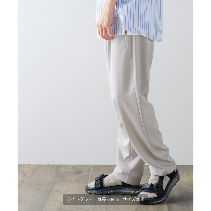 テーパードパンツ メンズ メロー 2タック ワイドパンツ ラグジュアリー スラックス とろみ 大きいサイズ ゆったり 韓国ファッション きれいめ カジュアル モード | improves | 06