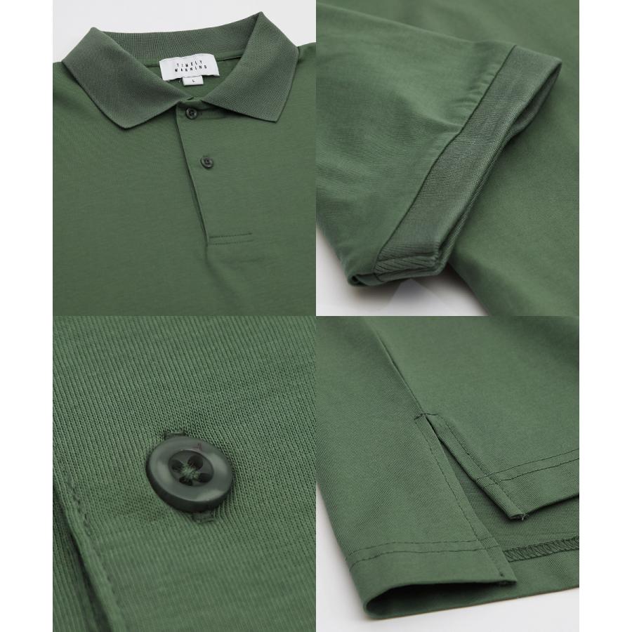 シルケット オーバーサイズ ポロシャツ メンズ  ラグジュアリー ビッグサイズ 半袖 大きいサイズ ゆったり 韓国ファッション きれいめ カジュアル モード | improves | 18